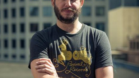 Justin Vernon, shown here wearing a sweet t-shrit.