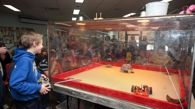 MAIN full horiz - robotic tournament 2 Today! Check out the 14th Annual Machines Behaving Badly Robot Combat
