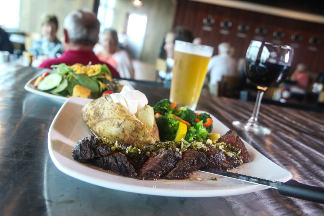 PERMISSION TO LAND IN MY BELLY GRANTED. The Hangar 54 Steak is among the specialties at Hangar 54 Grill.