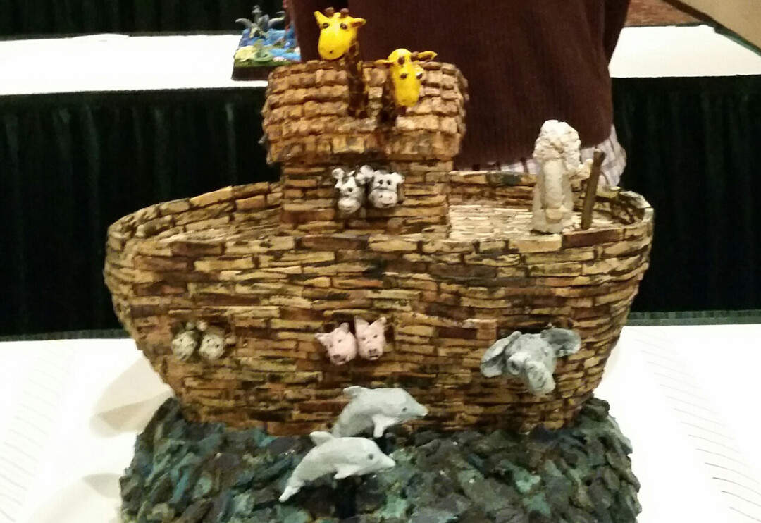 ARK DE TRIOMPHE. Eau Claire’s Adam Sieth enters his elaborate gingerbread works of art in an annual national competition. His creations have included Noah’s ark (right) and a hungry frog (above).